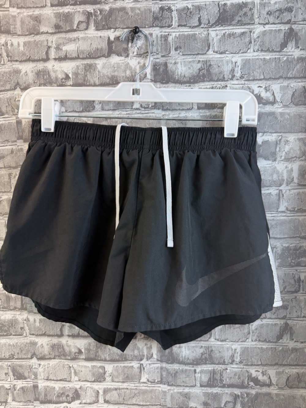 Nike Black Women’s‎ Athletic Running Shorts with White Drawstring